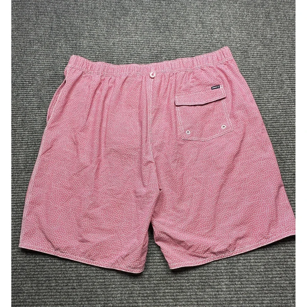johnnie-O Swim Trunks Mens 2XL Pink Mesh‎ Lined Drawstring Elastic 8in Inseam
